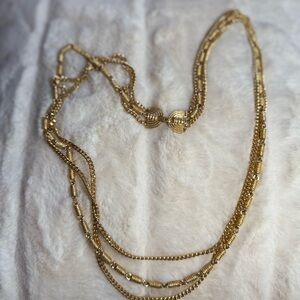 Vintage Monet Chic Gold Layered Necklace